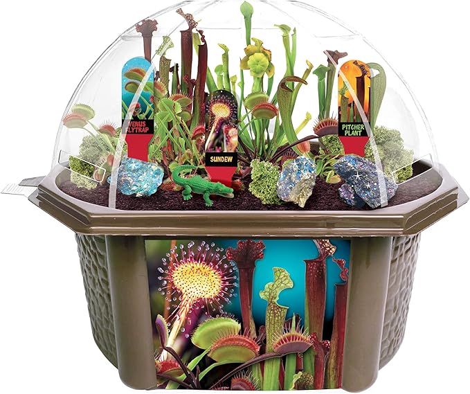Toys by Nature Biosphere Carnivorous Creatures Terrarium Starter Kit with Complete Supplies to Grow Meat-Eating Plants! Ideal for Indoor Home Plant and Creative Displays