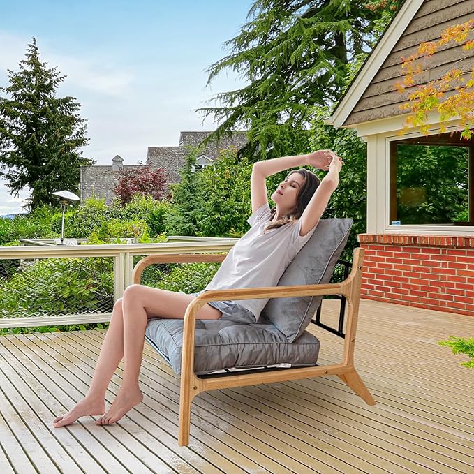 HIGOGOGO 22 x 22 Outdoor Cushions for Patio Furniture, Outdoor Seat Cushions with Resistant Waterproof Cover for Yard Garden, Grey