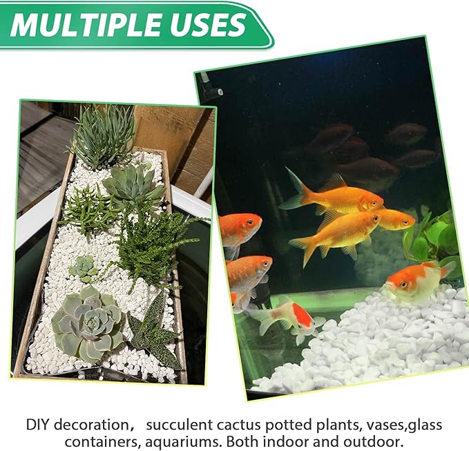 Succulent Rocks for Plants Tiny Pebbles for Planters 4.8LB Pea Gravel Bulk Course Sand Soil Small Decorative Stones for Indoor Bonsai Pots Cactus Top Dressing Aquarium Garden Landscape, White
