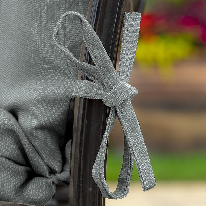 Arden 4-Pack Outdoor Patio Dining Chair Cushion, 20x44, Rain-Proof Seat Pad, Fade-Resistant Outdoor Cushion Stone Grey Leala