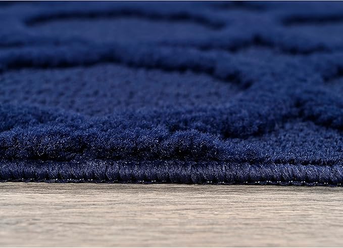 Garland Rug Garden Trellis 5 ft. x 7 ft. Indoor/Outdoor Area Rug Outdoor Waterproof Rug for Patio, Camping Rugs, RV, Porch, Deck, Camper, Balcony, Backyard for High-Traffic Areas, Navy Blue