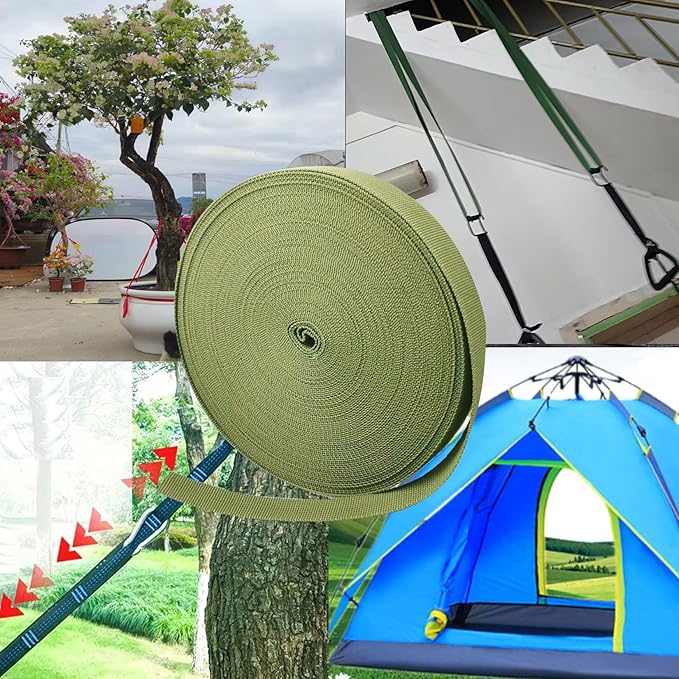 1 Roll 65.6 Feet Tree Tie for Plant Support Garden Strap 1 Inch Width Staking and Guying Material 1,800 Lbs Strength (Bright Green)