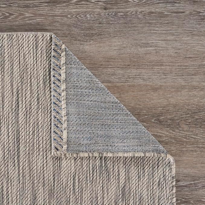 LR Home 8x10 Indoor/Outdoor Area Rug for Home Decor | Coastal School of Fish Large Size Carpet for Living Room, Bedroom, Playroom, Patio, Garden | Modern Farmhouse Rug | Gray/Navy