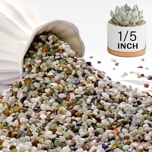 NUPICK 12 lbs Pebbles for Indoor Plants, 1/5 Inch Pea Gravel for Fish Tank, Polished Decorative Rocks for Succulent, Natural River Stones for Vases, Cactus, Landscaping, Bird Bath, Aquarium, Colorful