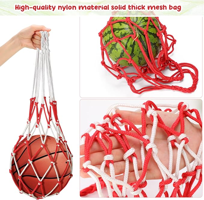 Nuenen 12 Pcs Watermelon Net Melon Hammock Melon Cradle Plant and Garden Supports Pumpkin Support Hanging Bag Protects Watermelons, Honeydew, Squash, Cantaloupes (Red, White)