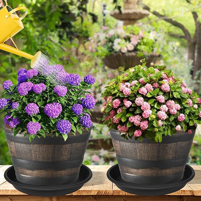 5 Pack of 14 inch Plant Saucer Plant Tray, Plastic Plant Saucer 14 inch, Heavy Duty Plant Tray for Pots, Plant Saucers for Indoors Planter, Garden Water Plate Bowls for Gallon Grow Bags (Black)