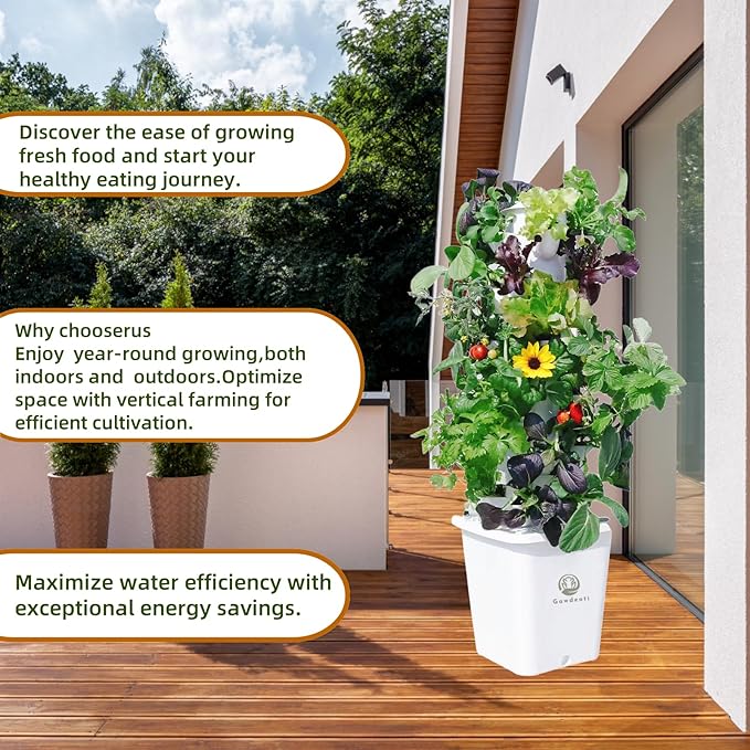 Hydroponic Growing System Kit - Indoor Smart Hydroponic Vertical Garden,Hydroponic Vegetable System,30 Pods,with Pump System and Automatic Timer, Gardening Gift