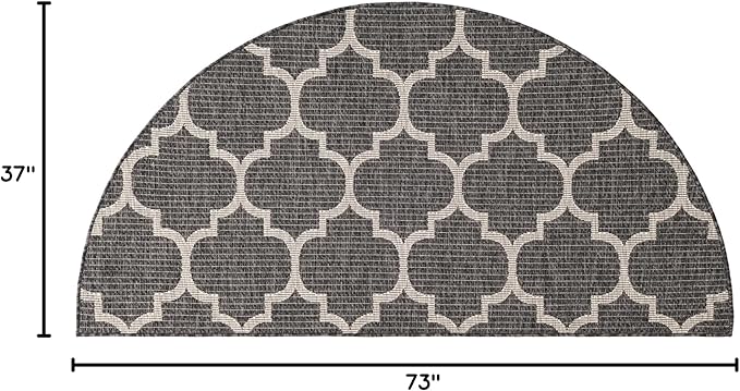 Unique Loom Outdoor Trellis Collection Area Rug (3' 1" x 6' 1" Hearth Black/Ivory)