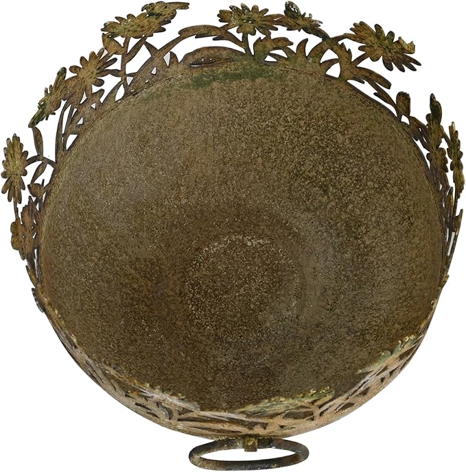 3 Piece Vintage Metal Pots Set,Rustic Distressed Garden Planter Plant Buckets with Handles Farmhouse Floral Containers for Indoor Outdoor Home Gardening Tabletop Centerpieces Wedding Decor Green