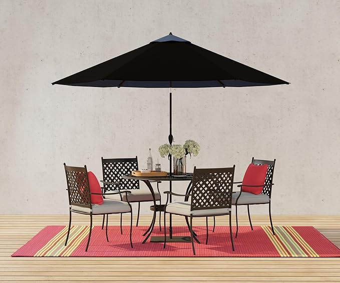 Mad Mats Traditional Outdoor Rug, Reversible Plastic Mat (4' x 6', Serape - Dark Red)
