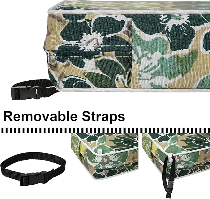 Outdoor Loveseat Cushion Set 44''x24'', Outdoor Cushions for Patio Furniture with Fastness Cover, Water Repellent Outdoor Seat Cushion and Couch Back Cushions for Bench, Swing (Cabbage, 2 Sets)