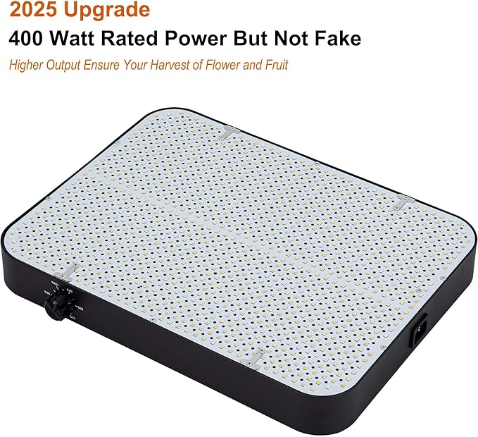 FECiDA 2026 Upgrade Professional LED Grow Light 400 Watts Actual Power, 3x3 2x4 ft Grow Gent Light for All Growth Stages, Higher Output, Dimming Function Makes Greater Harvest and Saving Money