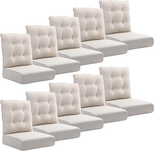 Joyside Outdoor Chair Cushions Set, 22x25/22x24 Inch Patio Furniture Cushions, 6’’ Thick, Water Resistant & Fade Resistant, Outdoor Replacement Cushions for Seat and Sofa