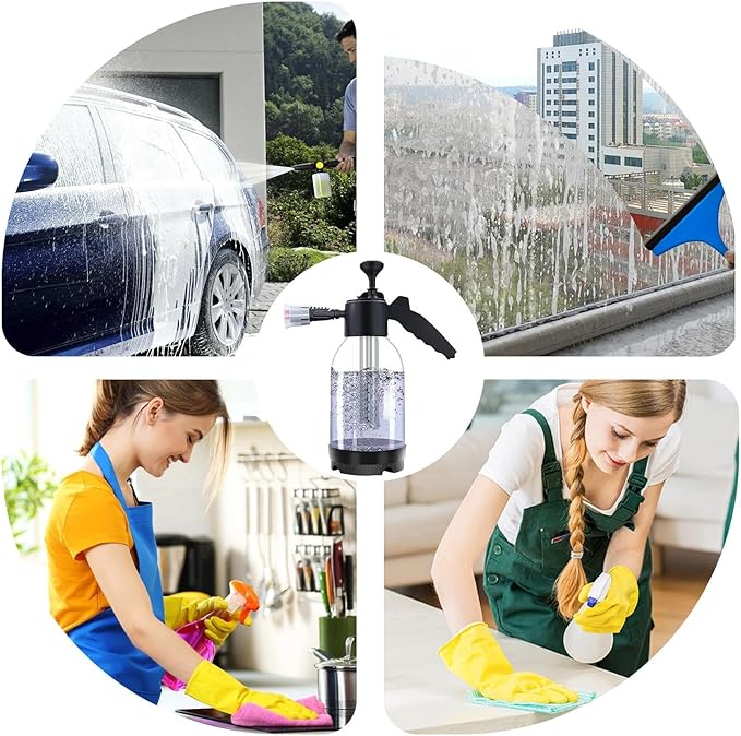 Foam Car Wash Sprayer - Material, Handheld Foaming Cannon, Multifunctional Car Cleaning Tool | 2L Capacity Longtail Accessory for Garden Hose Cars Trucks SUVs Home Use