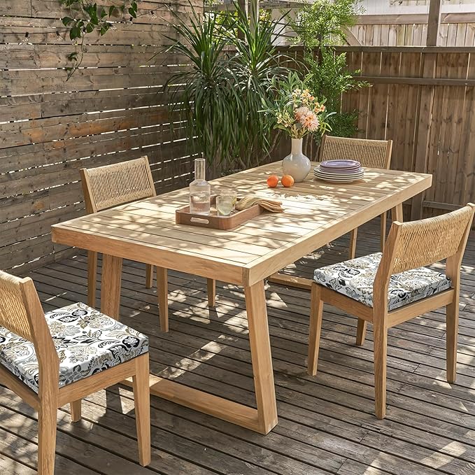 LVTXIII Outdoor Chair Cushions 18.5"x16"x2" Pack of 2, Water-Repellent Square Corner Memory Foam Seat Cushions with Ties for Garden Patio Furniture, Dailey Tan