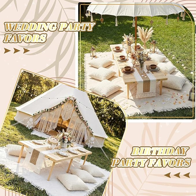 Extra Large Outdoor Boho Picnic Blanket 91'' x 71'' Cream White Table Runner 6 Throw Pillow Cover Woven Cotton Yarn Oversize Beach Blanket Washable for Picnic Camp Wedding