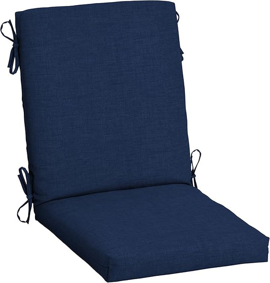 Arden Outdoor Patio Dining Chair Cushion, 20x44, Rain-Proof Seat Pad, Fade-Resistant Outdoor Cushion Sapphire Blue Leala