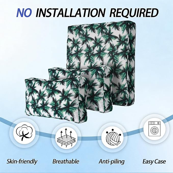 Patio Furniture Cushions,14Pieces Water-Resistant Outdoor Replacement Cushions,Sectional Sofa Cushions for Fits 6-Seats Rattan Wicker Patio Conversation Sets(Palm Leaves)