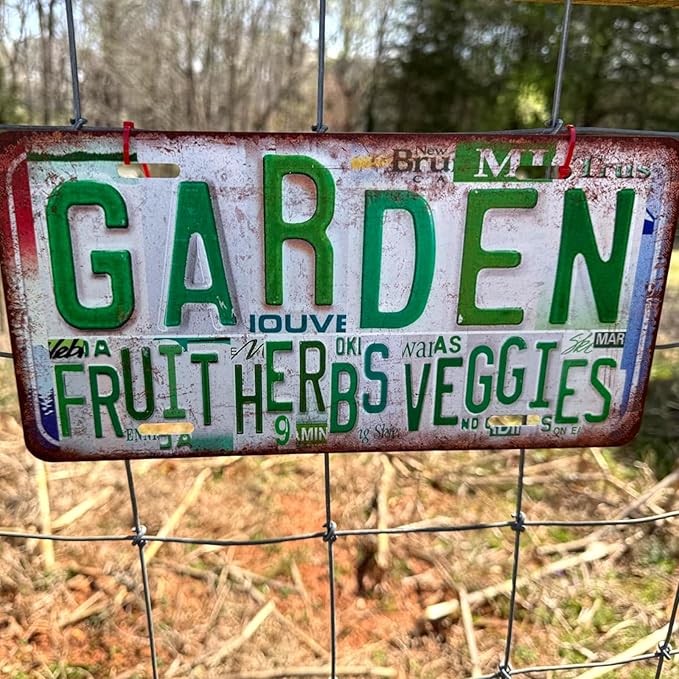 Vintage Garden Metal Tin Sign License Plate Wall Decor for Garden Lover 12 x 6 Inches - life is better in the garden