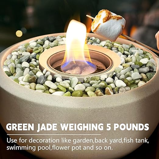 5 lb Jade Pebbles for Indoor Plants, 1/2 Inch Polished Decorative Pebbles for Vase, Bamboo, Succulent, Garden Landscape Decoration River Stone