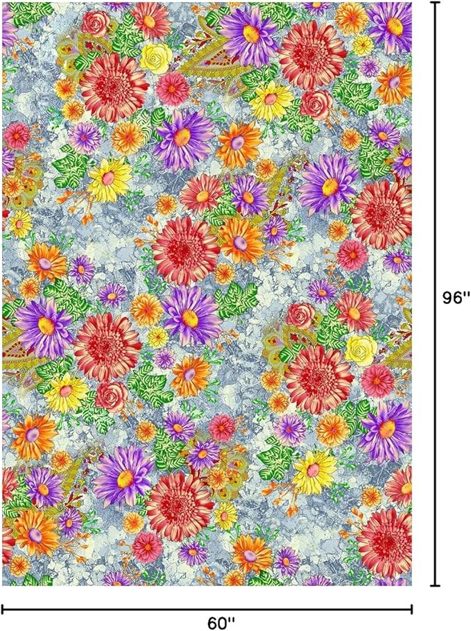 Red Yellow Art Deco Floral Flower Pattern Modern Outdoor Rug 5x8 Waterproof Washable Boho Patio Deck Porch Large Area Rug Non Slip Cute Outside Carpet for Garden Camping Backyard