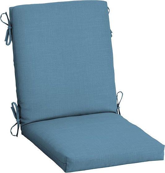 Arden Outdoor Patio Dining Chair Cushion, 20x44, Rain-Proof Seat Pad, Fade-Resistant Outdoor Cushion French Blue Texture