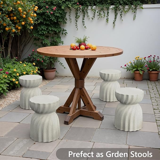 SUNBURY Outdoor Side Table, 19" H Outdoor Accent End Table, Patio Side Tables Coffee Tables, Garden Stool and Plant Stand for Patio, Garden, Living Room, and Backyard