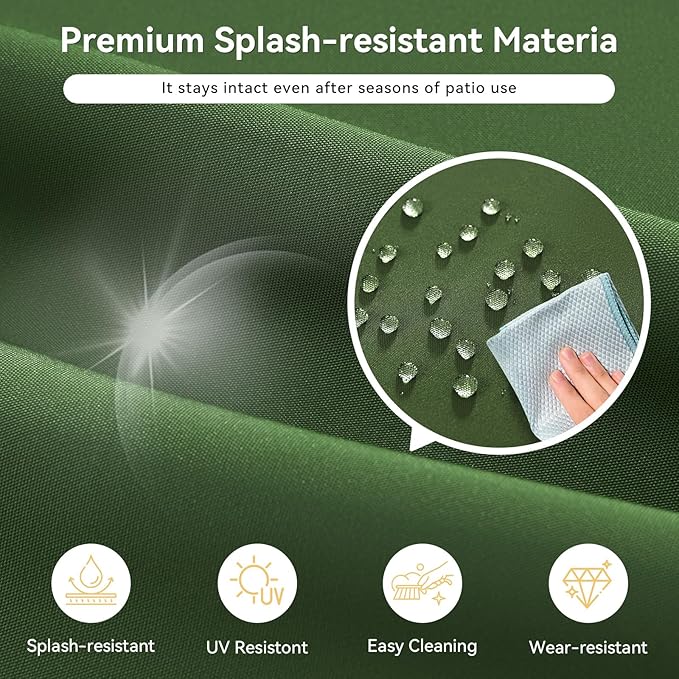 Replacement Cushions for Outdoor Furniture, 7-Piece Outdoor Cushions for Patio Furniture, Waterproof & Fade Resistant Couch Cushion for 4-Seat Patio Conversation Sets, Dark Green