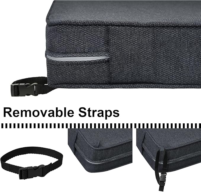 Outdoor Loveseat Cushion Set 44'' x 24'', Outdoor Cushions for Patio Furniture with Fastness Cover, Water Repellent Outdoor Seat Cushion and Couch Back Cushions for Bench, and Swing (Black Grey )