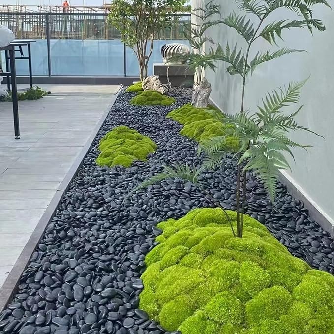 Polished Black River Rocks - 2-3 inch 10LB High Polished Decorative Pebbles, Stones for Landscaping, Natural River Rocks for Outdoor Décor, Plants,Vase Filler,Fish Tank