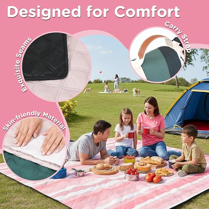 Waterproof Picnic Blanket Outdoor Girlfriend Gf Gifts for Her Women Sweetest Day Boyfriend 1 One Year Anniversary Meaningful Cute Romantic Xmas First Valentines Men Him Bf