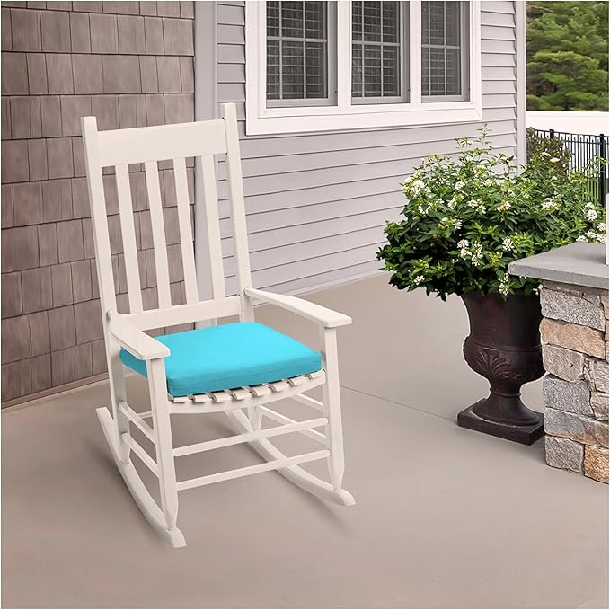 Arden Indoor/Outdoor Seat Or Rocking Chair Cushion, 19 x 18, Water Repellent, Rain Proof, Fade Resistant Cushion for Rocking Or Dining Chairs Pool Blue Leala