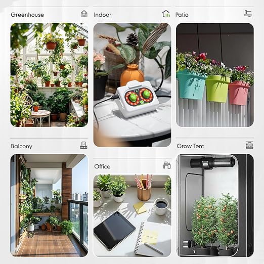 RAINPOINT Easy-Setup Automatic Plant Waterer Indoor for Pot Plant Adjustable Water Output,Battery Powered Outdoor IP54 Waterproof Beginner-Friendly Drip Irrigation System Device Kit Water 10-15 Plants
