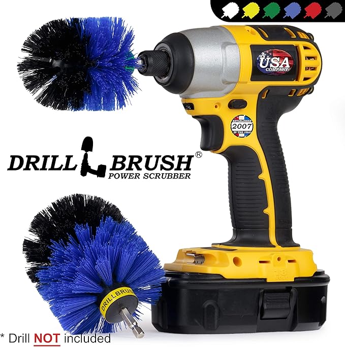 Drill Powered Scrubbing Brush Heads - Professional Boat Detailing Accessories - Aquatic Cleaning Supplies - Tank Scrubbing Brush - Boat Hull Cleaning Tools - Barnacle Busting Brush - Detailing Set