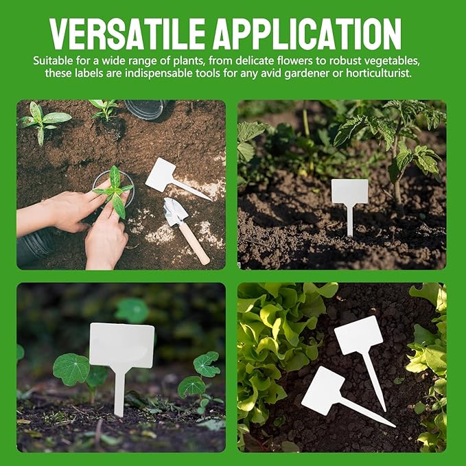 50Pcs Plant Labels,5 Inch 50 Pack Outdoor Tags Thick Garden Labels, Waterproof Durable Nursery Garden Markers, Strong Large Plant Markers for Vegetable Plants, Fruits, Flowers, Vine