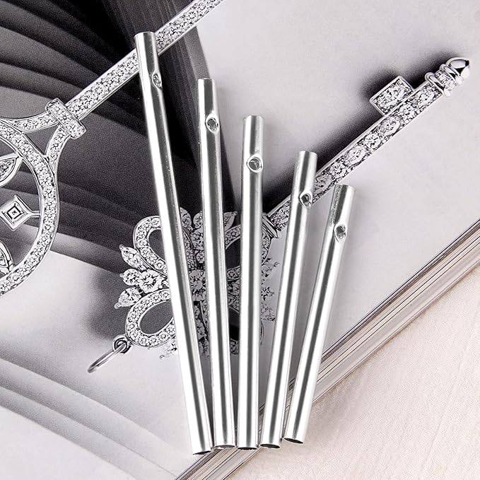 90pcs Wind Chime Tubes for Home Garden Outdoor Hanging Decorations, Tone Empty Tubes with Wind Chime line 150 Yards(5 Different Length)