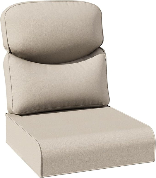 Joyside Outdoor Chair Cushions Set, 24x24 Inch Smile Patio Furniture Cushions, 6’’ Thick, Water Resistant & Fade Resistant, Outdoor Replacement Cushions for Seat and Sofa