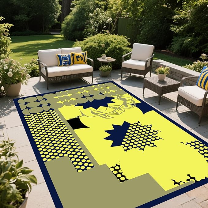 WILDROOTS 5x8 Feet Monroe Plastic Outdoor Rug, Stain Resistant Waterproof Reversible Outdoor Patio Rug, Fade Resistant Camping Rug