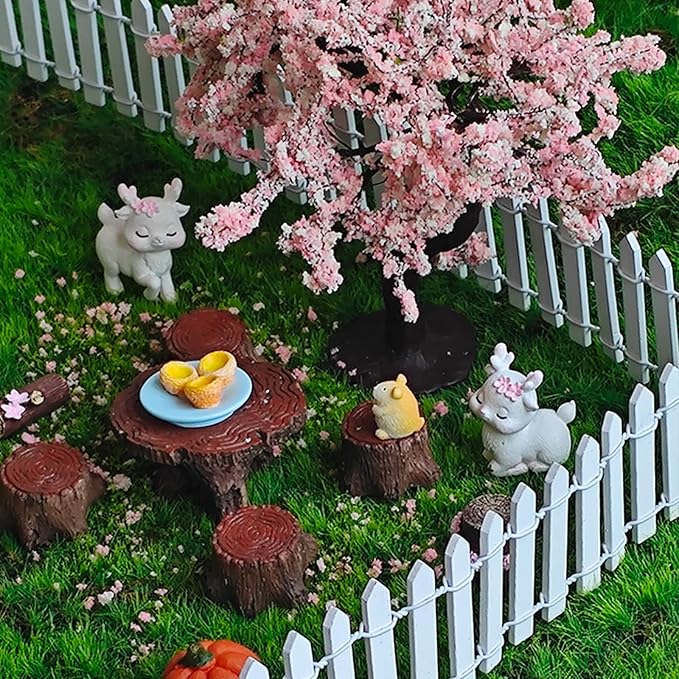 Kai Dream 35-Inch Mini Fairy Garden Fence - DIY Small Wooden Decorative Picket Fence for Dollhouses, Crafts, Dioramas, Plant Pots, and Micro Landscape