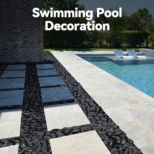 40 lbs Black Stones for Plants Indoor, 2-3 Inch Decorative River Rocks for Plants, Flower Pots, Vase, Polished Garden Stones for Outdoor Landscaping, Walkways, Yard