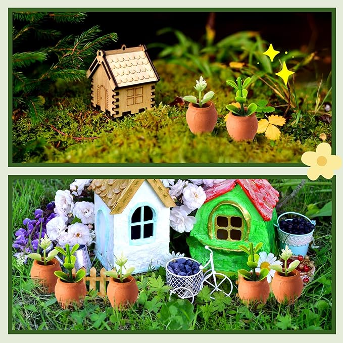 40 Pcs 0.9 x 0.75 Inch Small Mini Clay Pots Terracotta Clay Small Flower Doll House Flower Pot for Crafts DIY Garden Plants and Office Desktop Windowsill Decoration