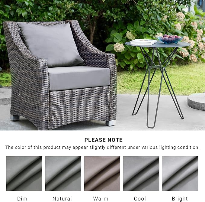 Outdoor Cushions for Patio Furniture,Outdoor Seat Cushion Set 24 x 24 x 4 Inch,Waterproof & Fade Resistant Outdoor Chair Cushions,Deep Patio Chair Cushion with Removable Cover,Grey