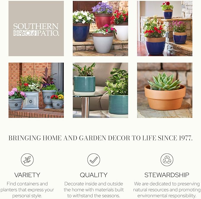 Southern Patio HDR-029755 12" Blue Hritge Planter