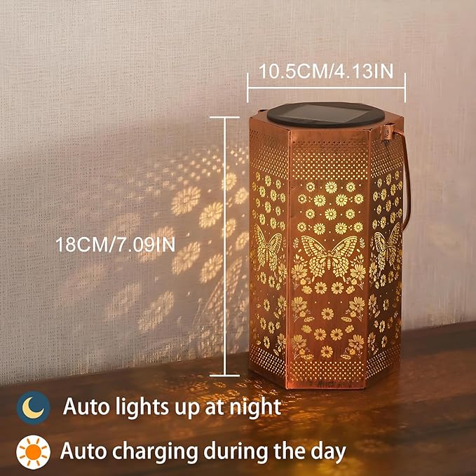 Solar Lights Outdoor Butterfly - Mothers Day Gifts for Mom Grandma - Birthday Day Gifts for Women, Butterflies Solar Lantern Outdoor Waterproof Outdoor Decoration for Outside