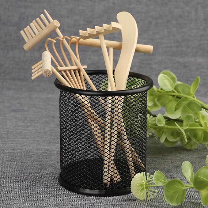 24 PCS DIY Sand Zen Garden Tools, Mini Zen Garden Rake Sets for Serenity and Spiritual Meditation, Tasteful and Elegant Zen Garden Accessories for Home Decor, and Father or Mother's Gift, by GNIEMCKIN