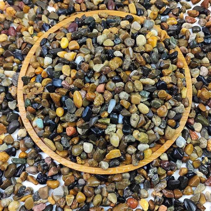 5 lbs Aquarium Gravel, Pea Gravel for Fish Tank,1/4 Inch Decorative River Rocks for Aquarium Succulent Vase Plant Soil Cover and Outdoor Landscaping