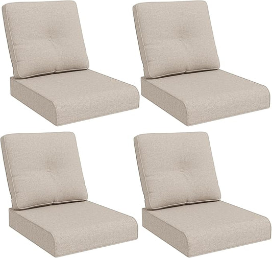 Joyside Outdoor Chair Cushions Set, 22x25/22x24 Inch Patio Furniture Deep Seat Cushions, Water Resistant & Thick Cushion, Outdoor Replacement Cushions for Seat and Sofa