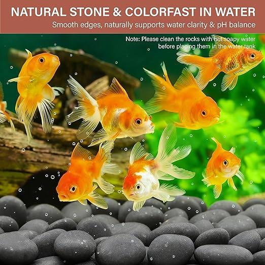 NUPICK 30lb Mexican Beach Pebbles, 2-3" Black River Rocks for Landscaping, Smooth Garden Rocks for Outdoor Paving, Natural Black Pebbles for Plants, Decorative Stones for Planters, Fish Tank, Fountain