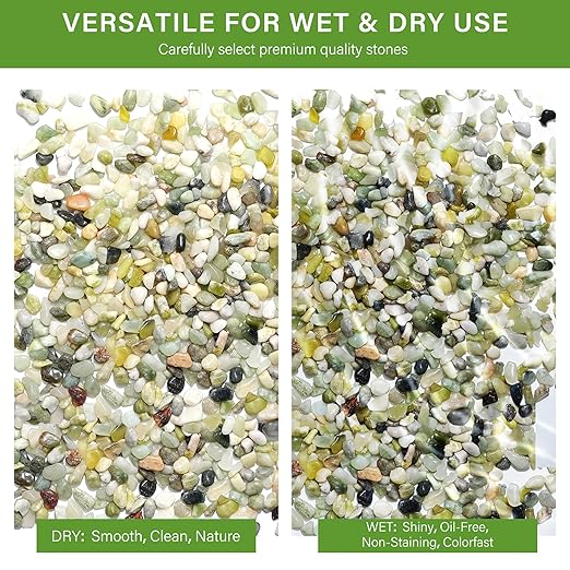 NUPICK 3 lbs Pebbles for Indoor Plants, 1/5 Inch Pea Gravel for Fish Tank, Polished Decorative Rocks for Succulent, Natural River Stones for Vases, Cactus, Landscaping, Bird Bath, Aquarium, Jade