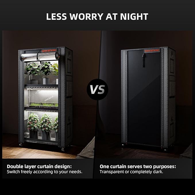 Spider Farmer 2025 Plant Stand with Grow Lights, 4-Tier Plant Shelf with 6Pcs 2ft Full Spectrum LED Lamp and Grow Tent, for Veg Seed Starting Plants Growth Greenhouse 28Lx14Dx59H (Update)